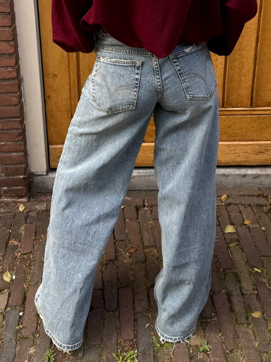 Cody wide leg jeans adjustable waist blue - Project 35