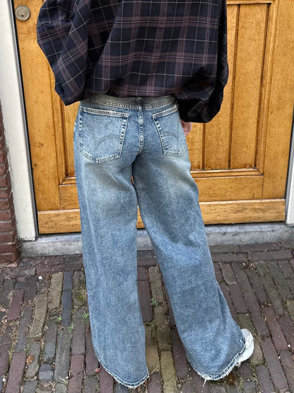 Cody wide leg jeans adjustable waist blue - Project 35