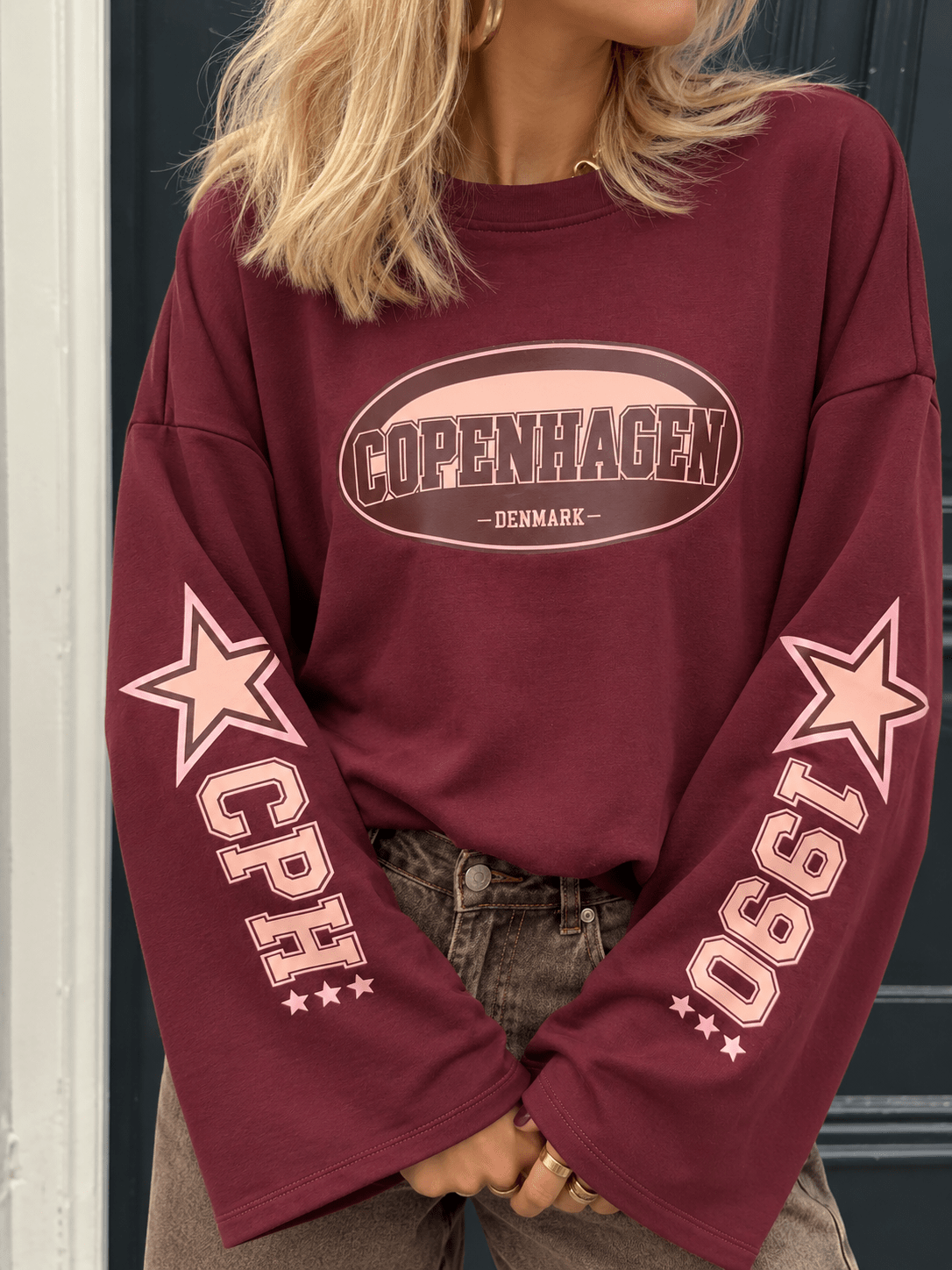 Copenhagen longsleeve bordeaux/roze - Project 35