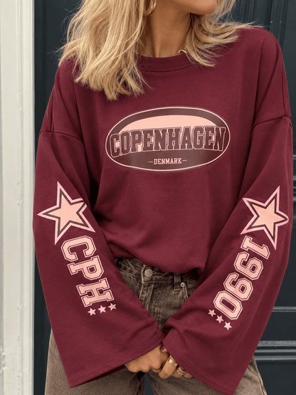 Copenhagen longsleeve bordeaux/roze - Project 35