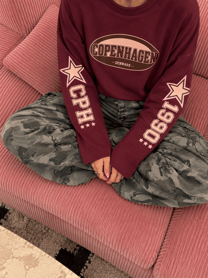 Copenhagen longsleeve bordeaux/roze - Project 35