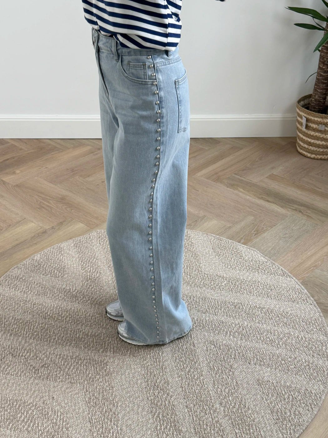 Dana wide leg jeans studs blue - Project 35