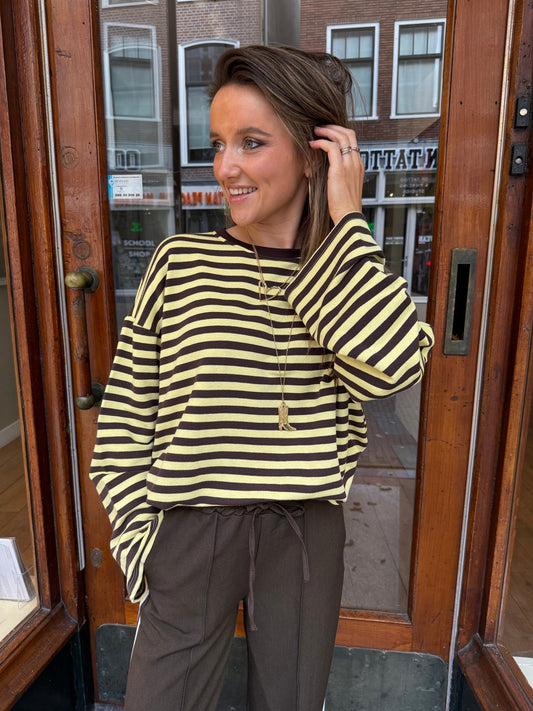 Demi longsleeve brown/yellow - Project 35