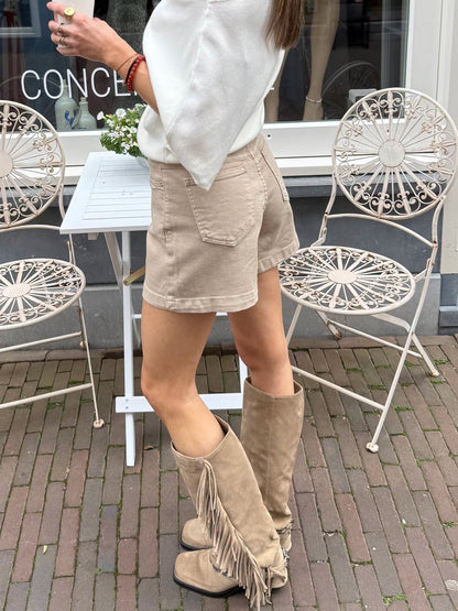 Diede shorts denim beige stretch - Project 35