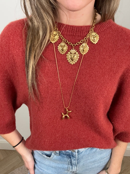 'Dog' ketting lang goud - Project 35