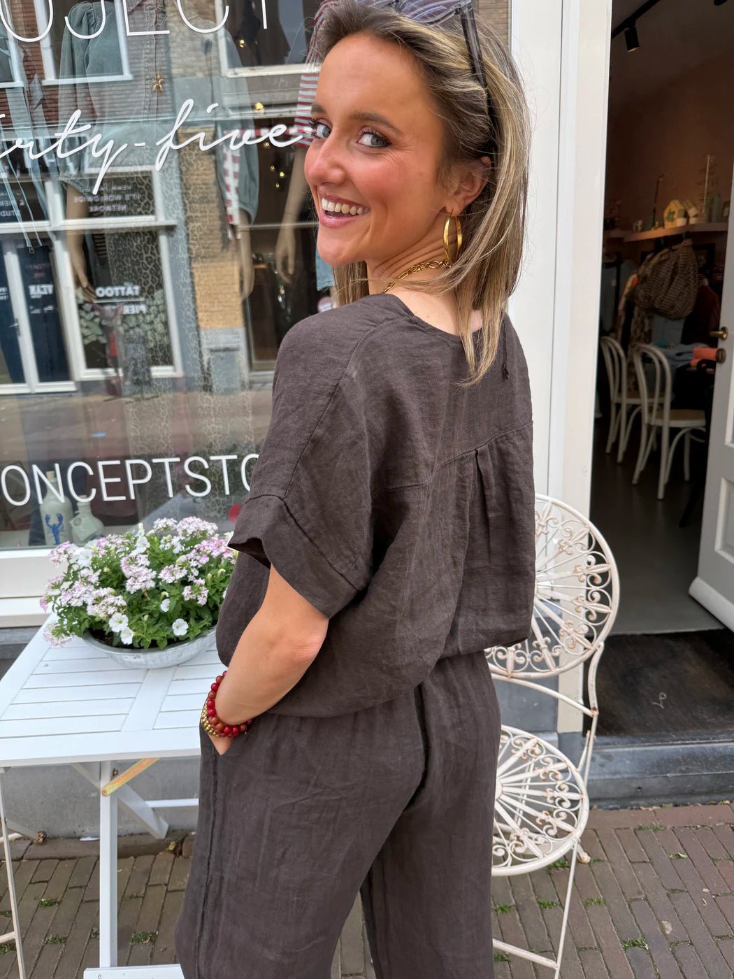 Donna blouse choco linnen - Project 35