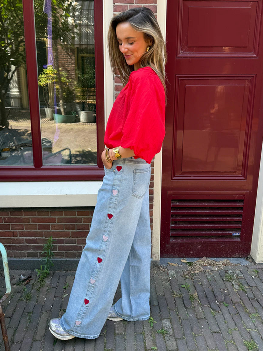 Eef wide leg hartjes jeans mid waisted - Project 35