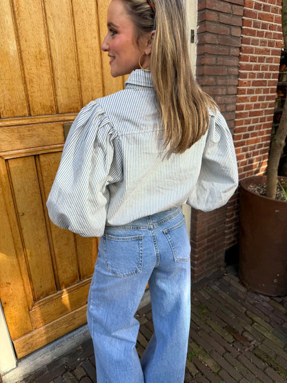 Ella blouse gestreept blauw/wit - Project 35