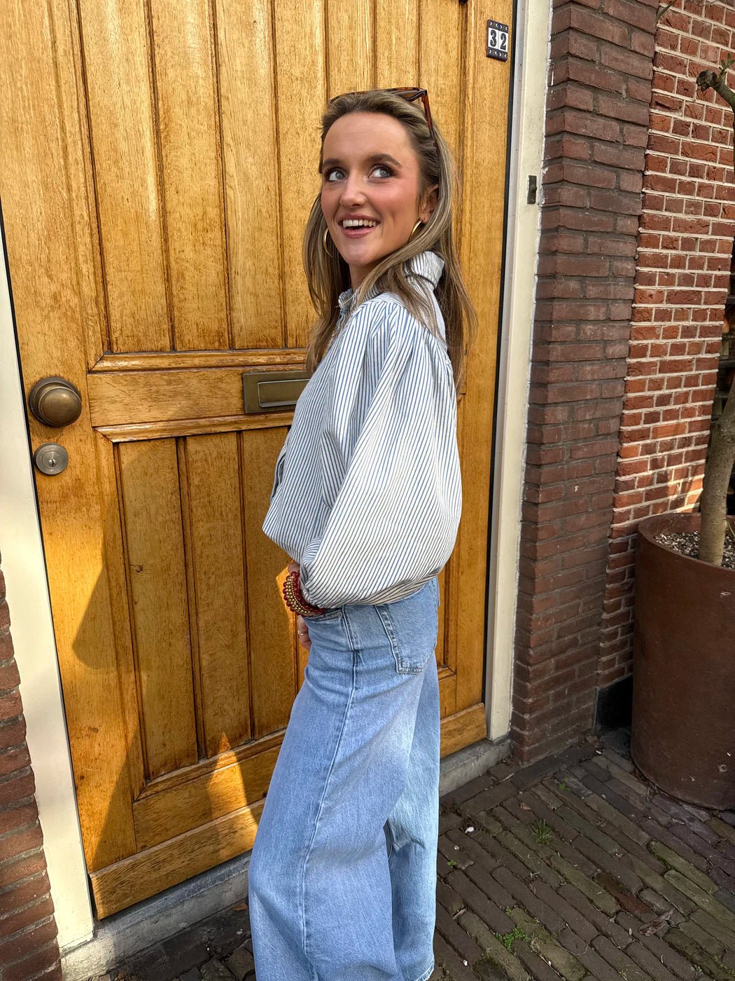 Ella blouse gestreept blauw/wit - Project 35