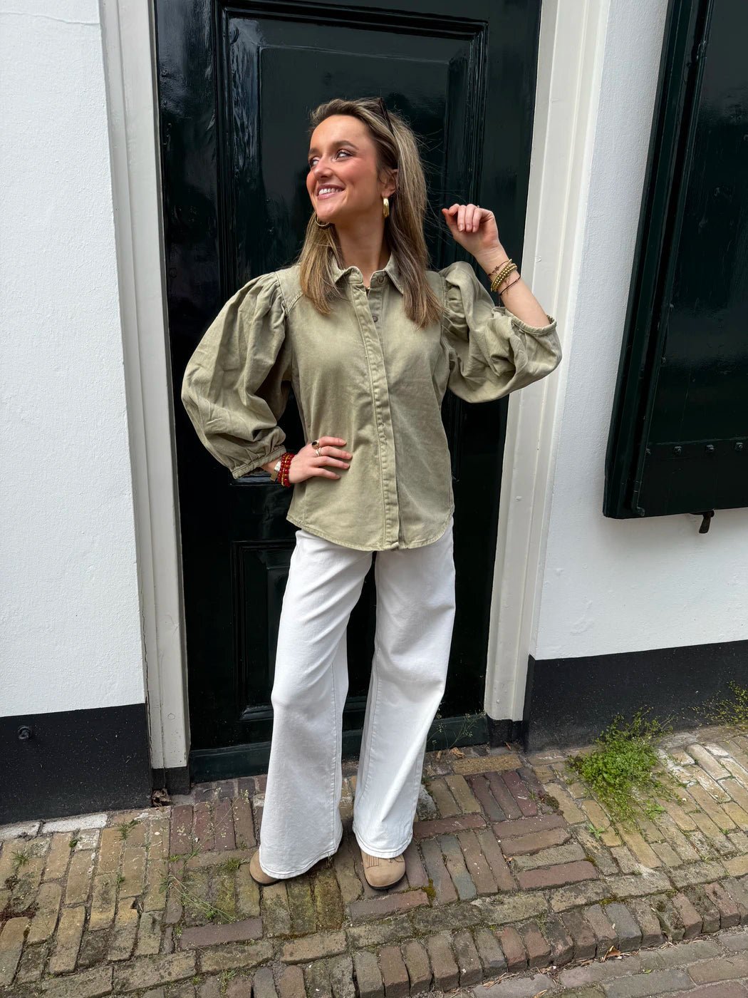 Ella blouse kaki groen - Project 35