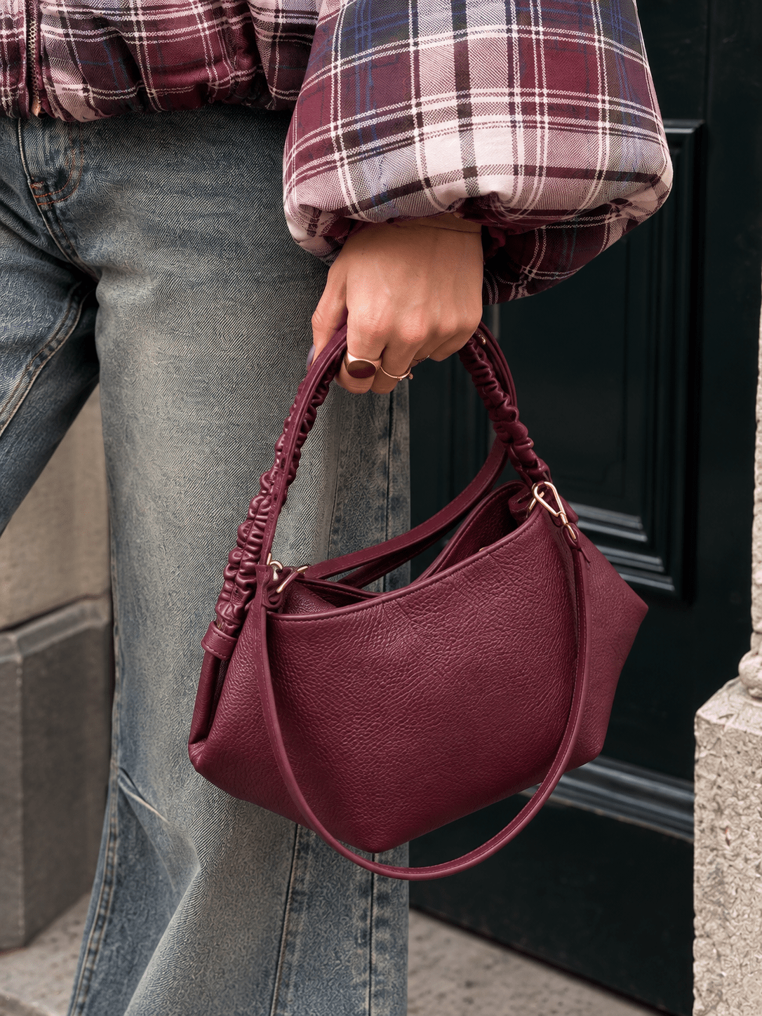 Emma leren handtas bordeaux - Project 35