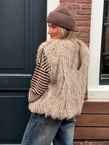 Ezra fluffy gilet beige - Project 35