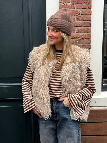 Ezra fluffy gilet beige - Project 35