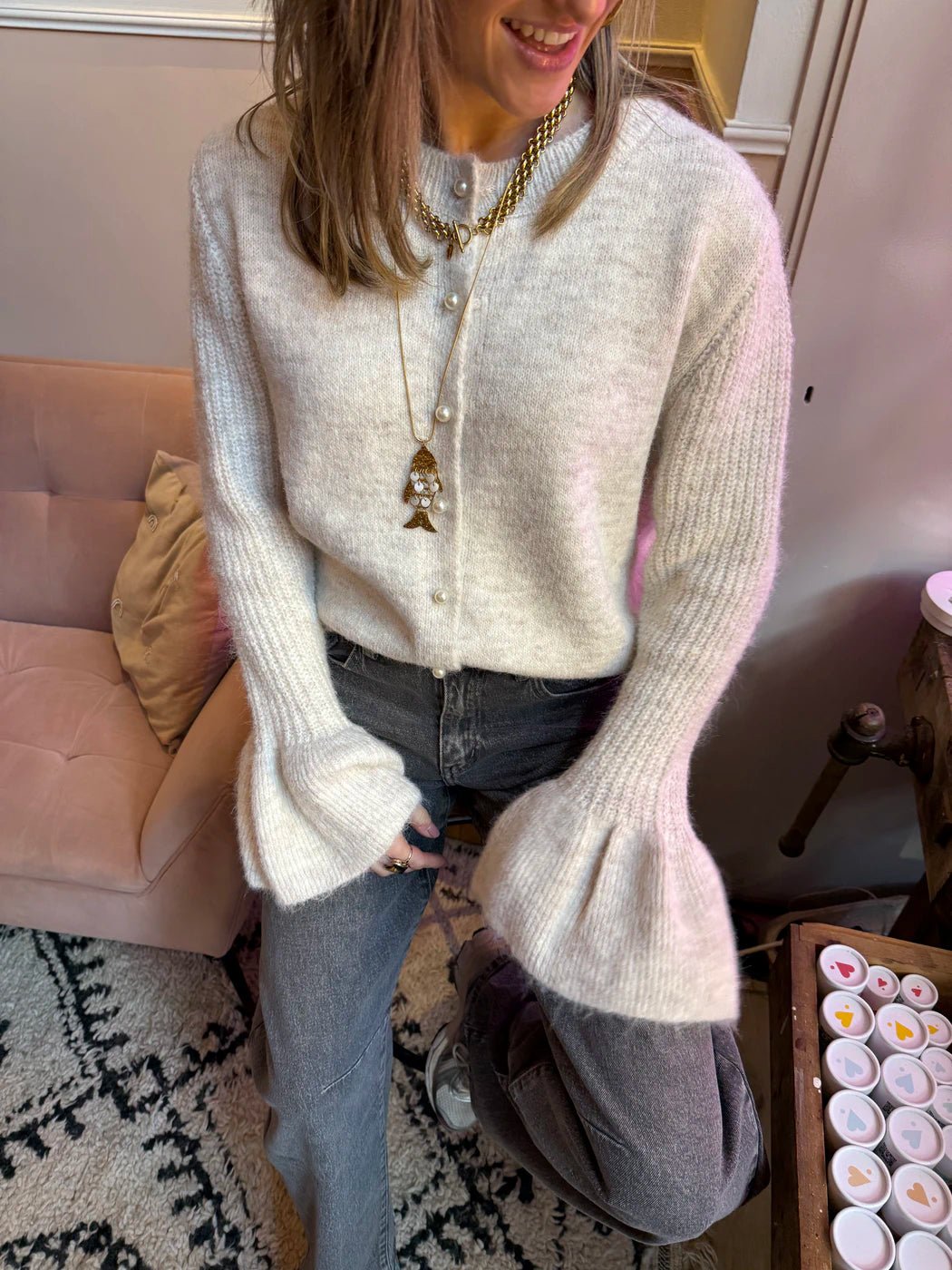 Fien vestje parels en uitlopende mouwen - Project 35