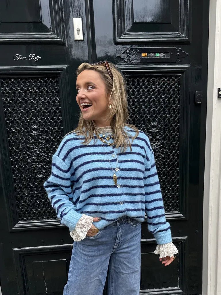 Gigi cardigan blue/navy striped - Project 35