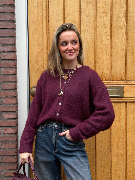 Gigi vest knoopjes bordeaux - Project 35