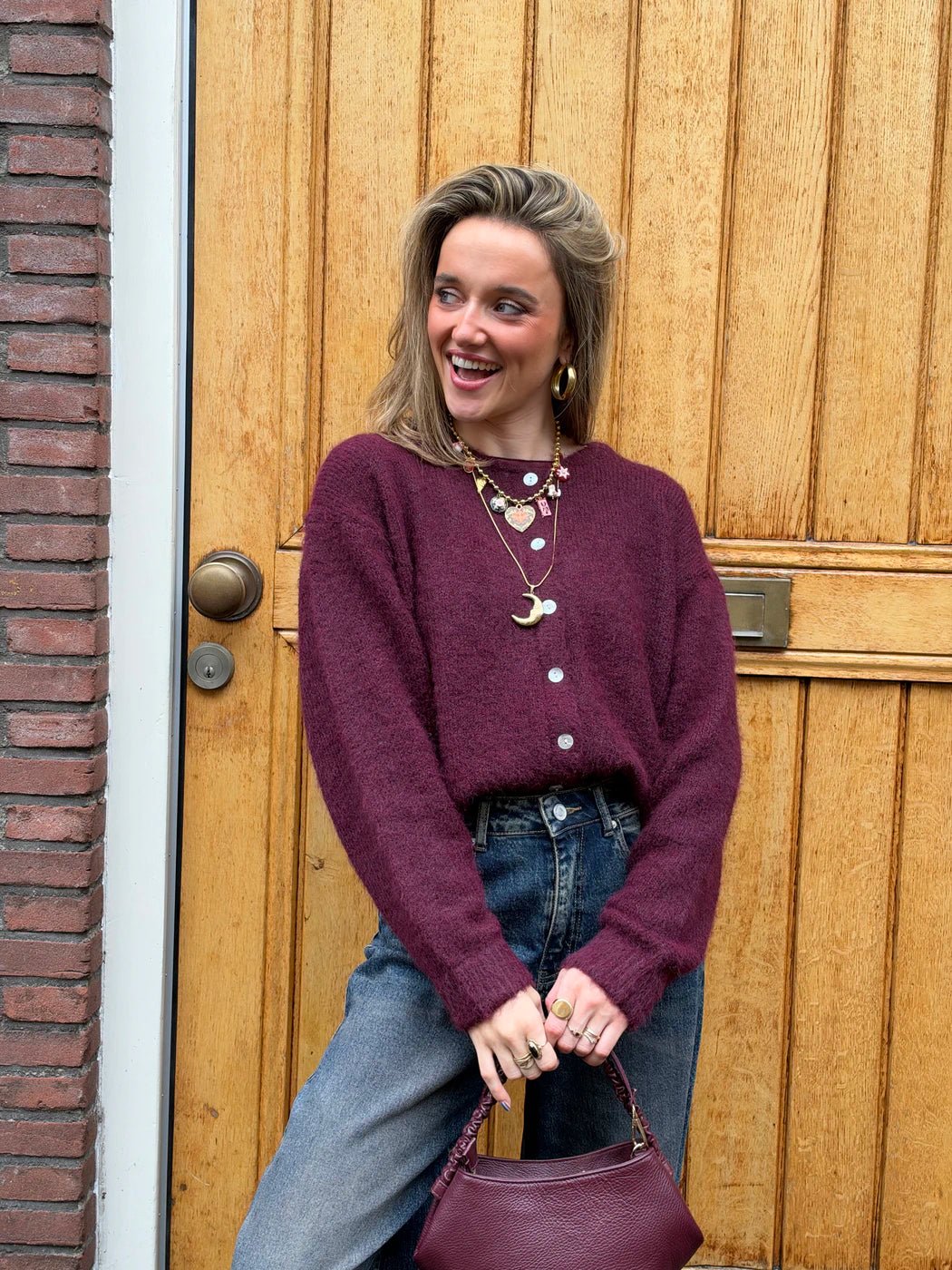 Gigi vest knoopjes bordeaux - Project 35