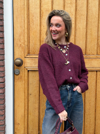 Gigi vest knoopjes bordeaux - Project 35