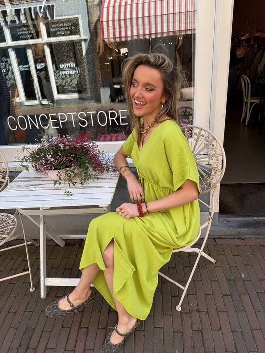 Golden hour maxi dress lime green - Project 35