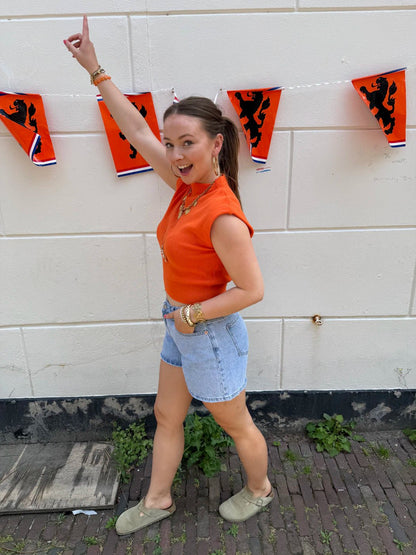 Indy aangesloten top mouwloos oranje - Project 35