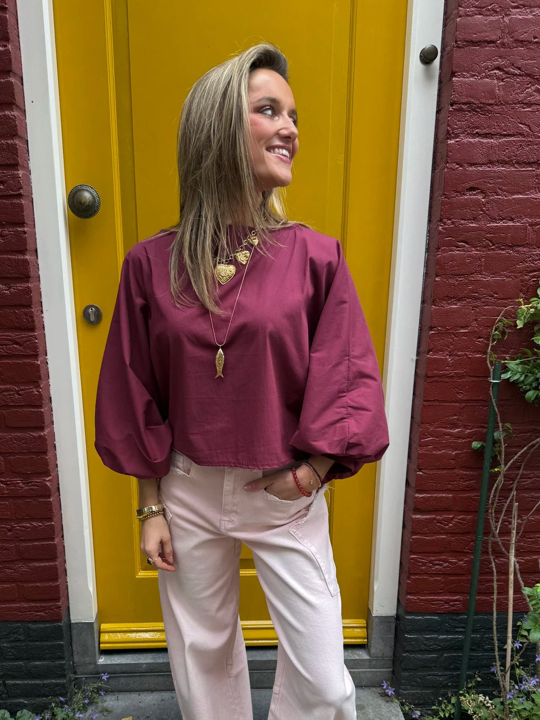 Izzy blouse pofmouw bordeaux - Project 35