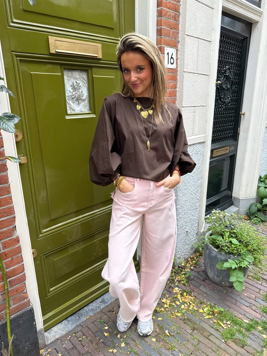 Izzy blouse pofmouw bruin - Project 35