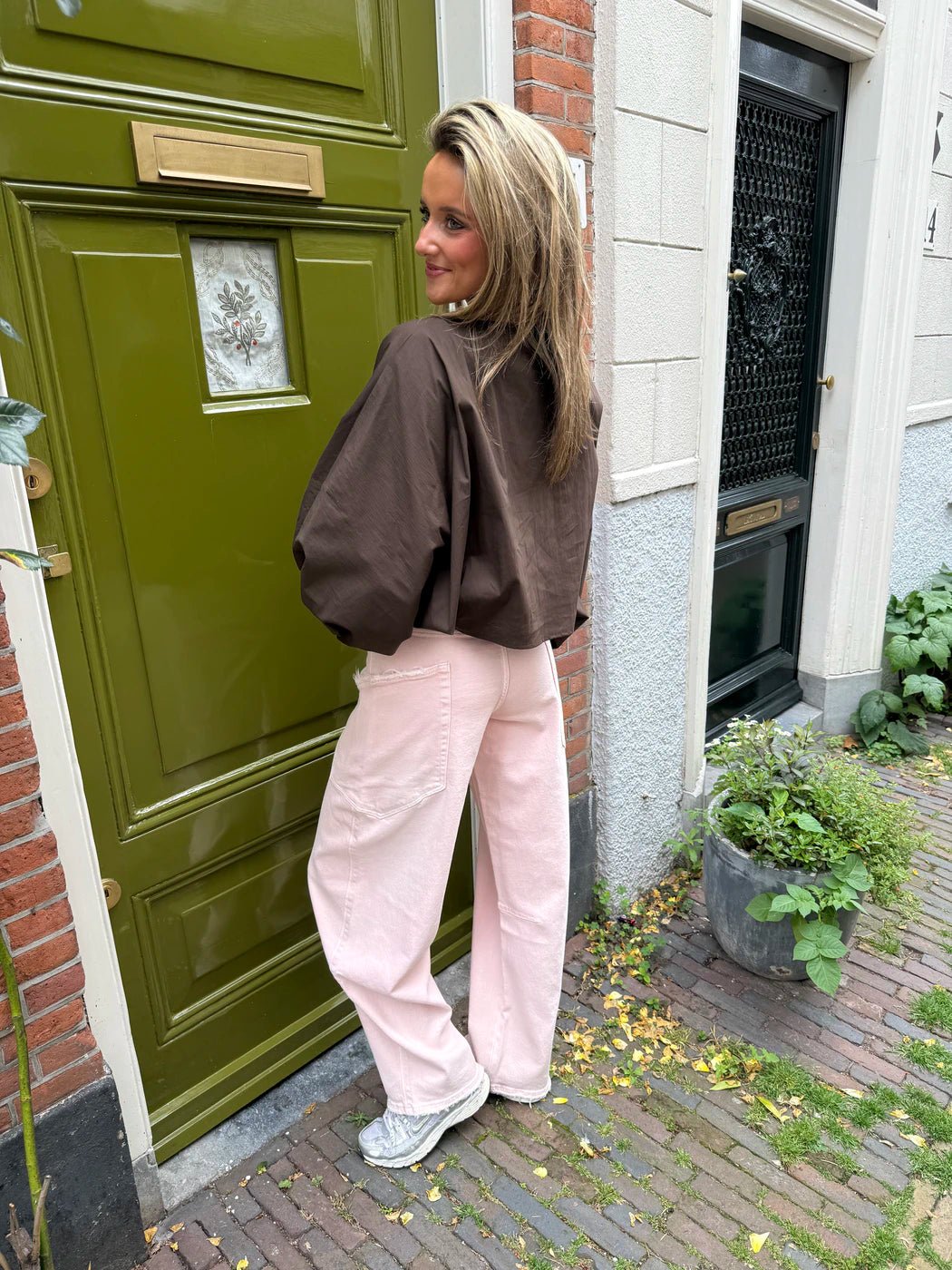 Izzy blouse pofmouw bruin - Project 35