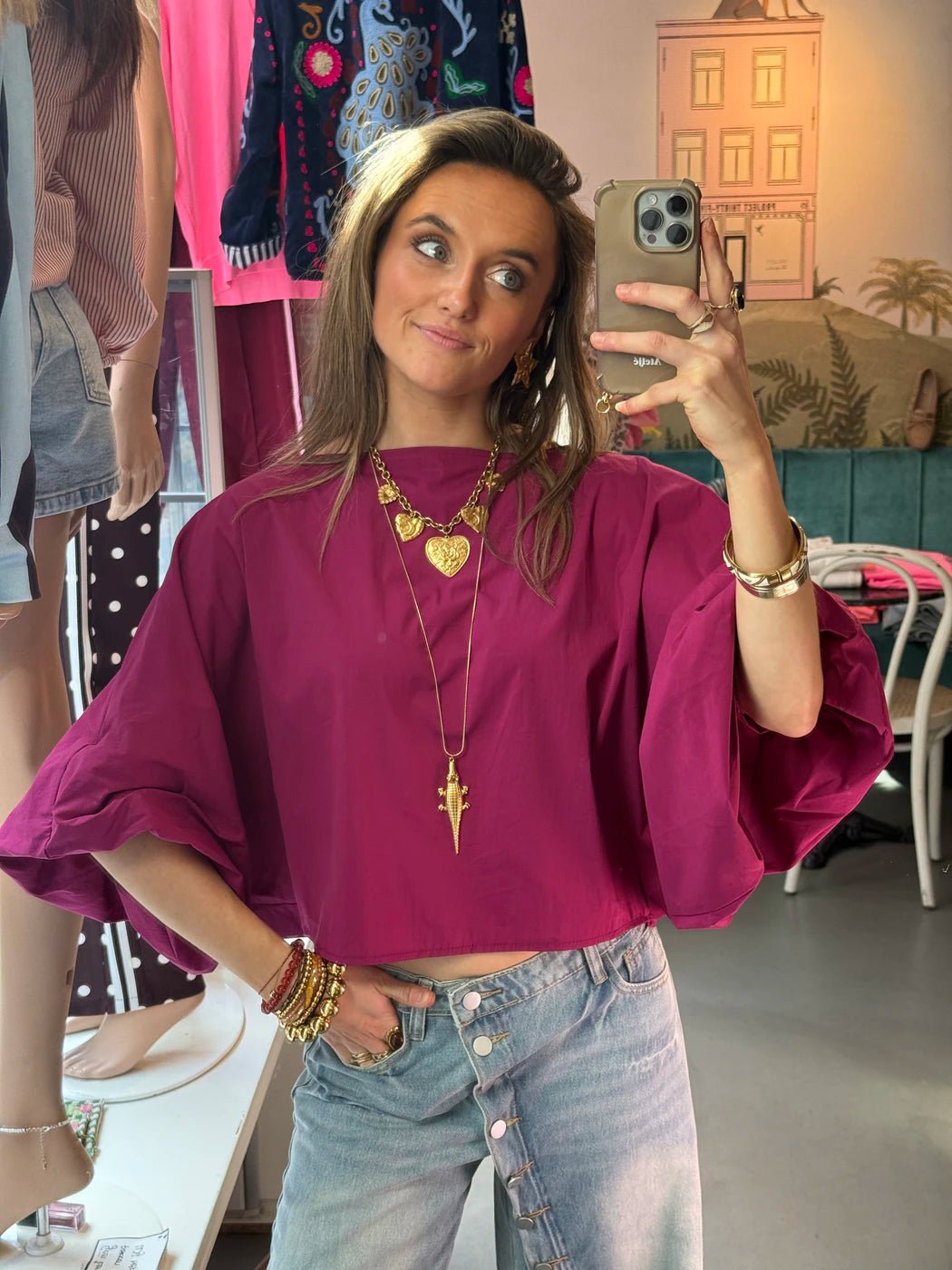Izzy blouse pofmouw cherry - Project 35