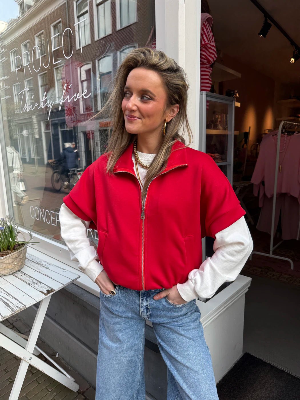 Jasmijn bodywarmer rood - Project 35