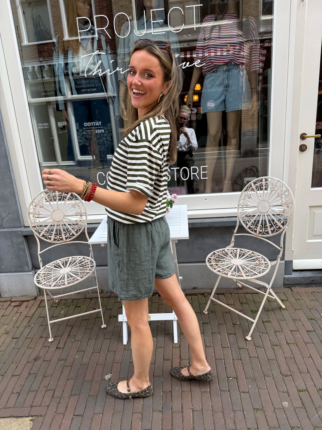 Jaydi shorts linnen green - Project 35
