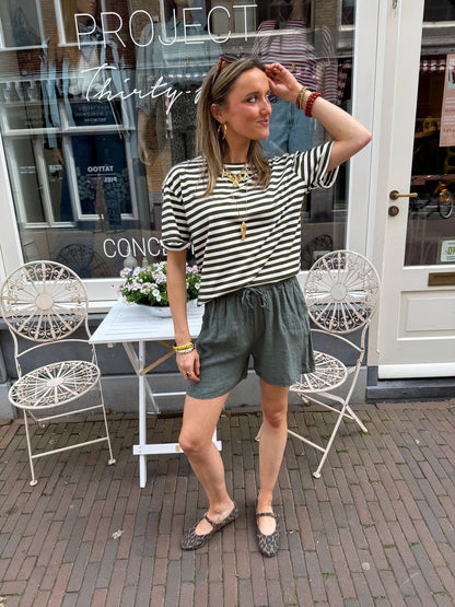 Jaydi shorts linnen green - Project 35