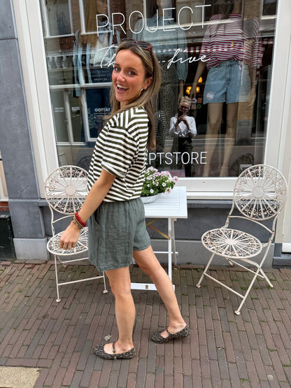 Jaydi shorts linnen green - Project 35
