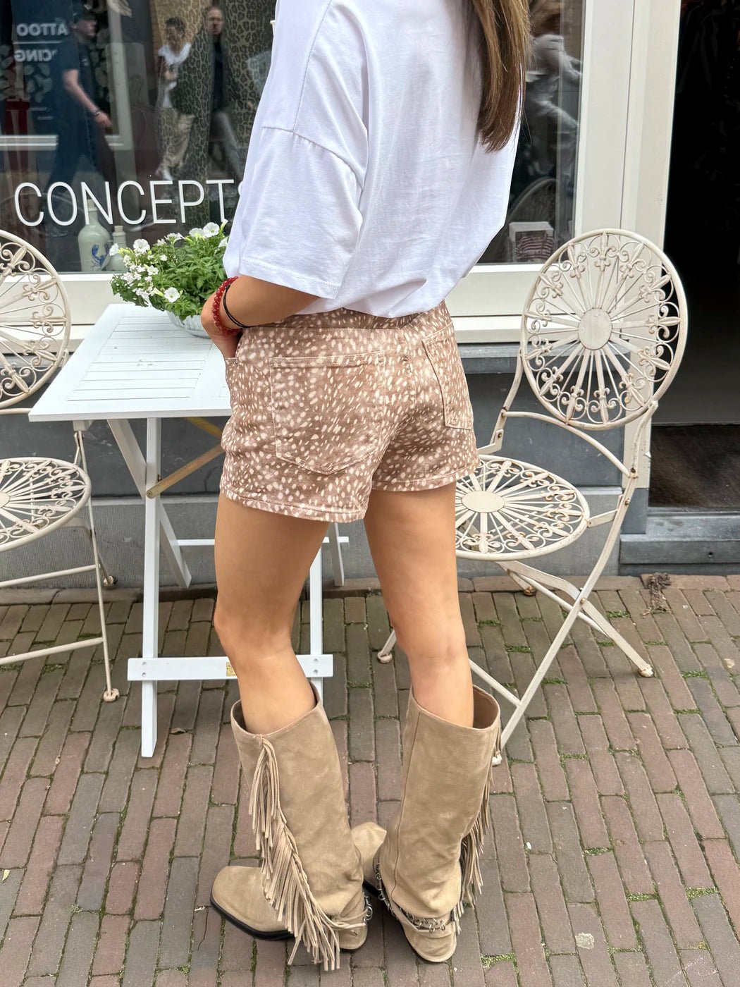 Jessie denim shorts bambi print stretch - Project 35