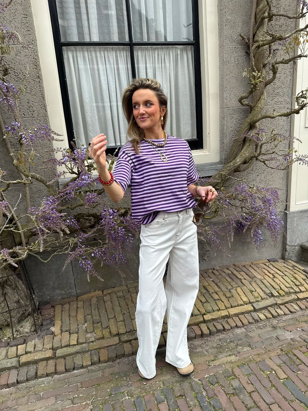 Jet shortsleeve purple striped - Project 35