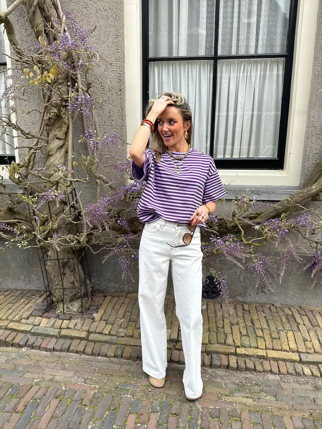 Jet shortsleeve purple striped - Project 35