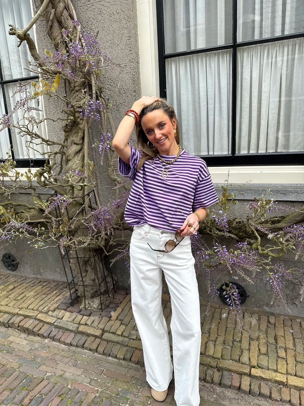 Jet shortsleeve purple striped - Project 35
