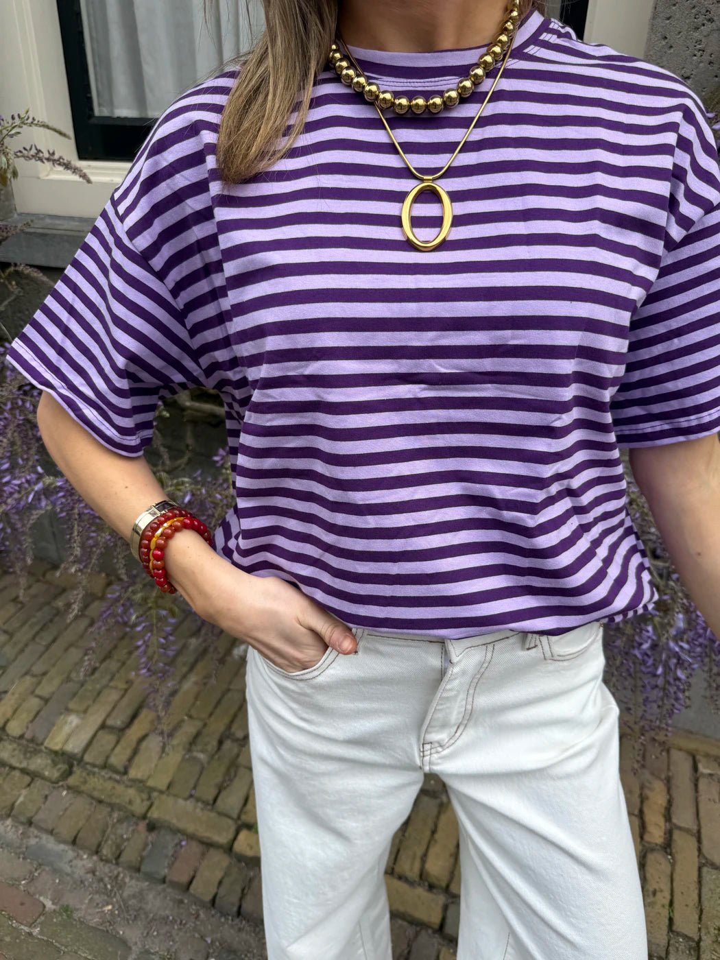 Jet shortsleeve purple striped - Project 35
