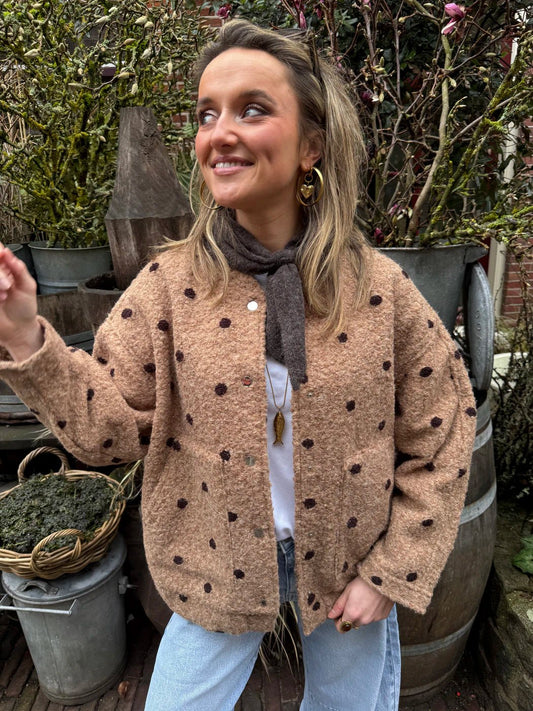 Jip polkadot jasje bruin - Project 35