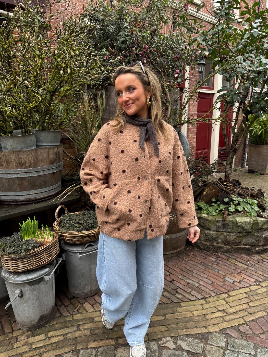 Jip polkadot jasje bruin - Project 35