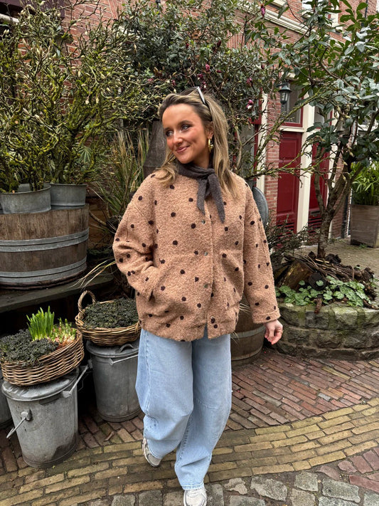 Jip polkadot jasje bruin - Project 35