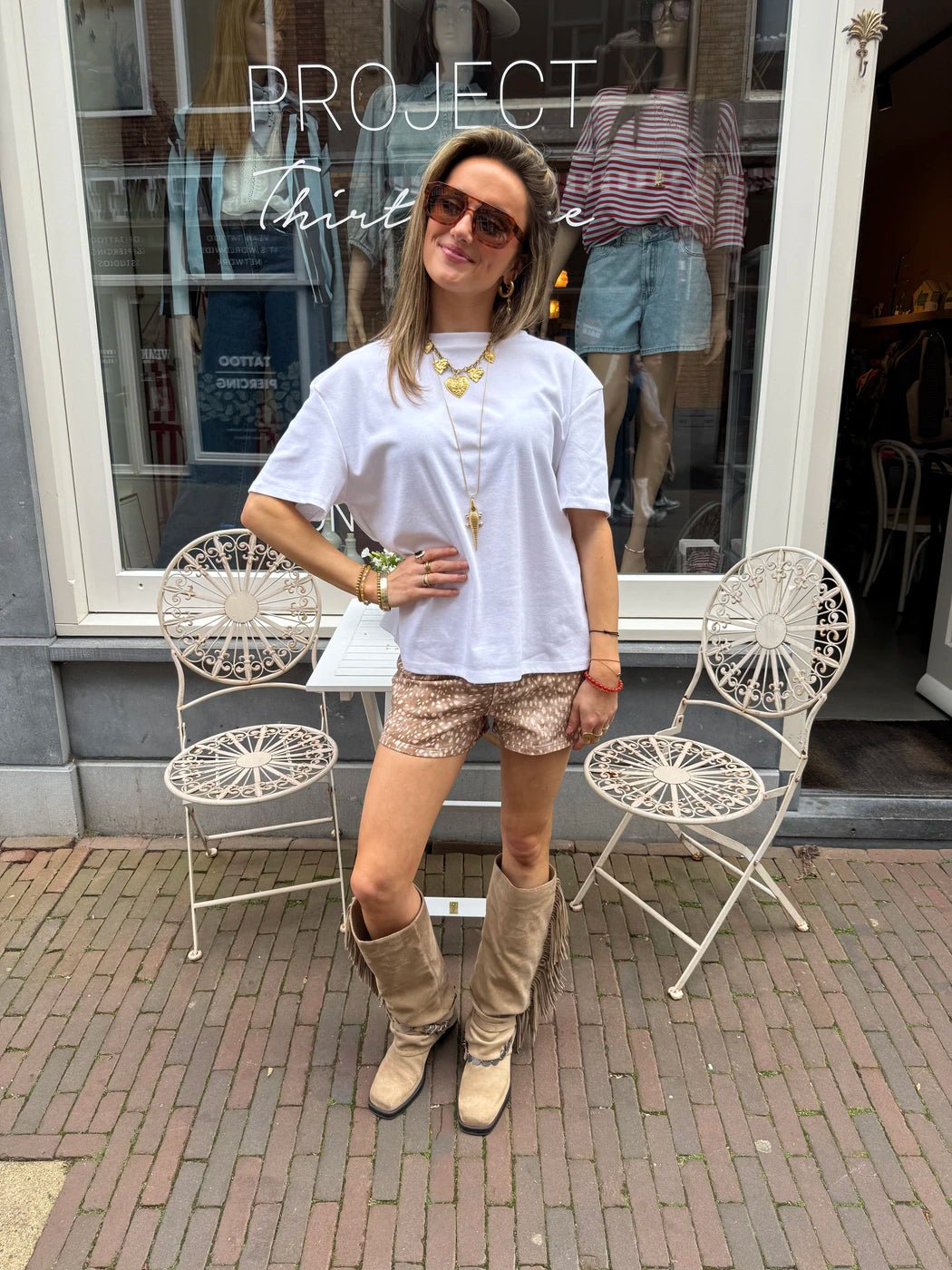 Kae t-shirt katoen oversized wit - Project 35