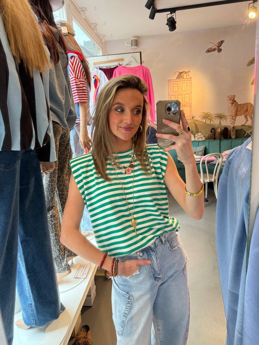 Lana striped top green/white - Project 35
