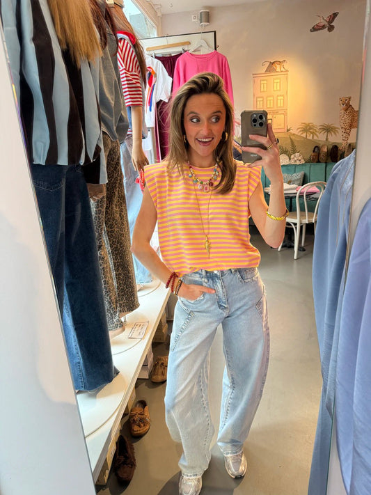 Lana striped top pink/yellow - Project 35