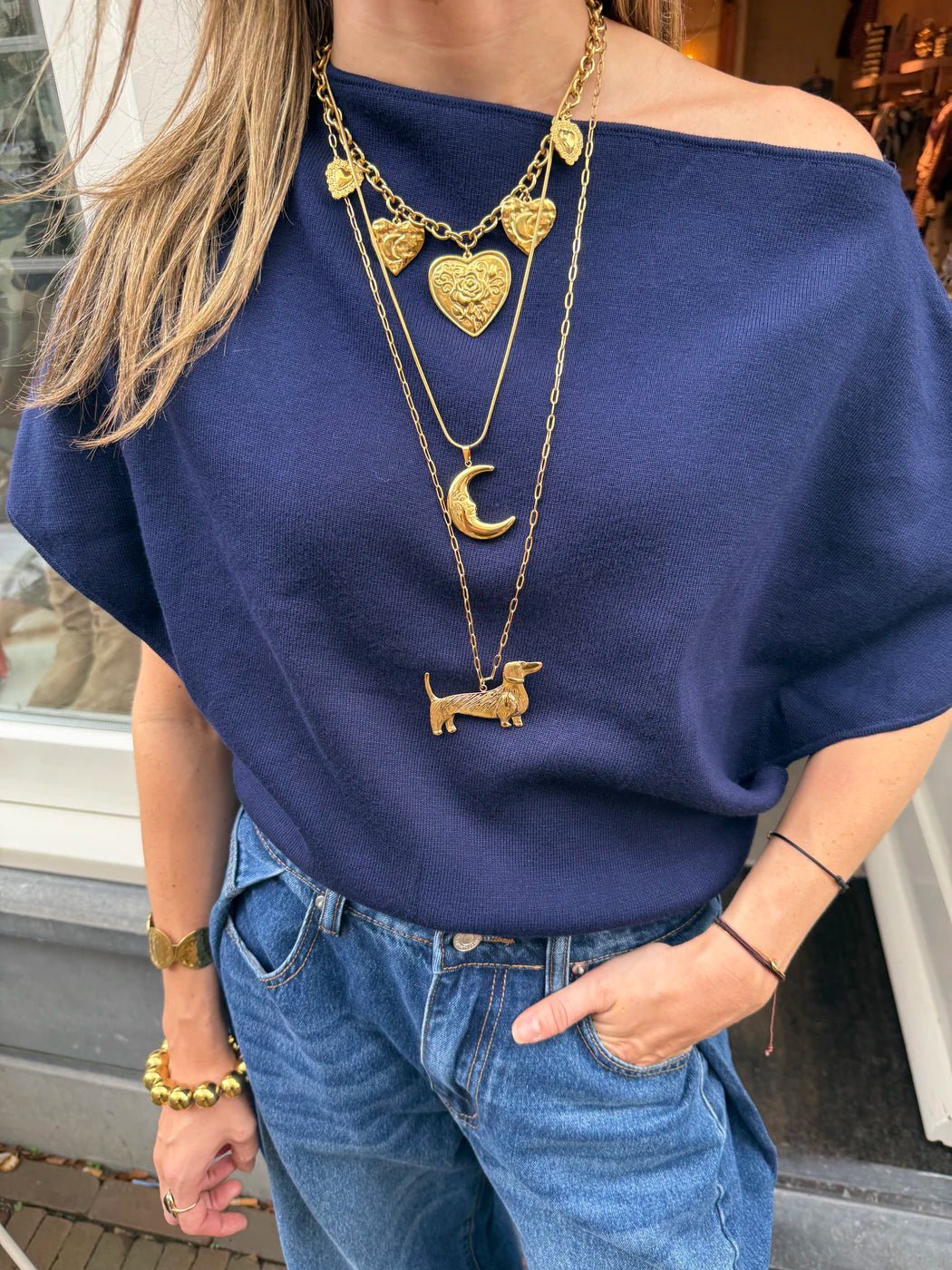 Lange ketting goud teckel - Project 35