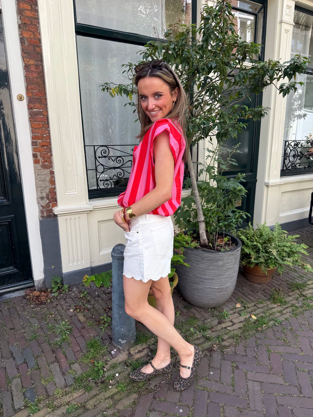 Lauren denim shorts wit - Project 35