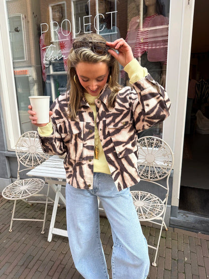 Lea denim jack zebra print - Project 35