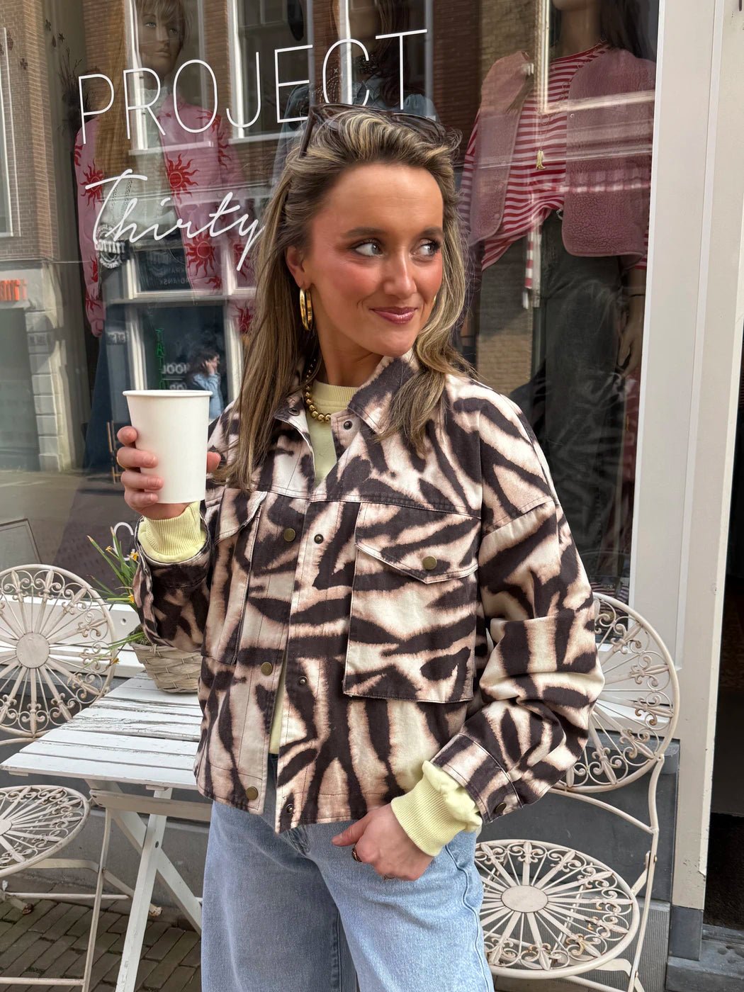 Lea denim jack zebra print - Project 35