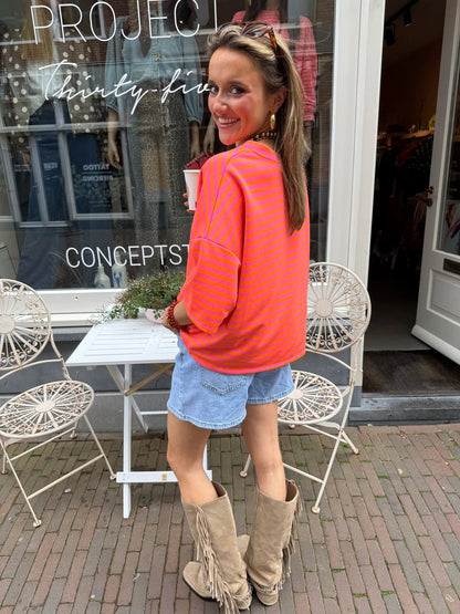 Lena shortsleeve roze/oranje - Project 35