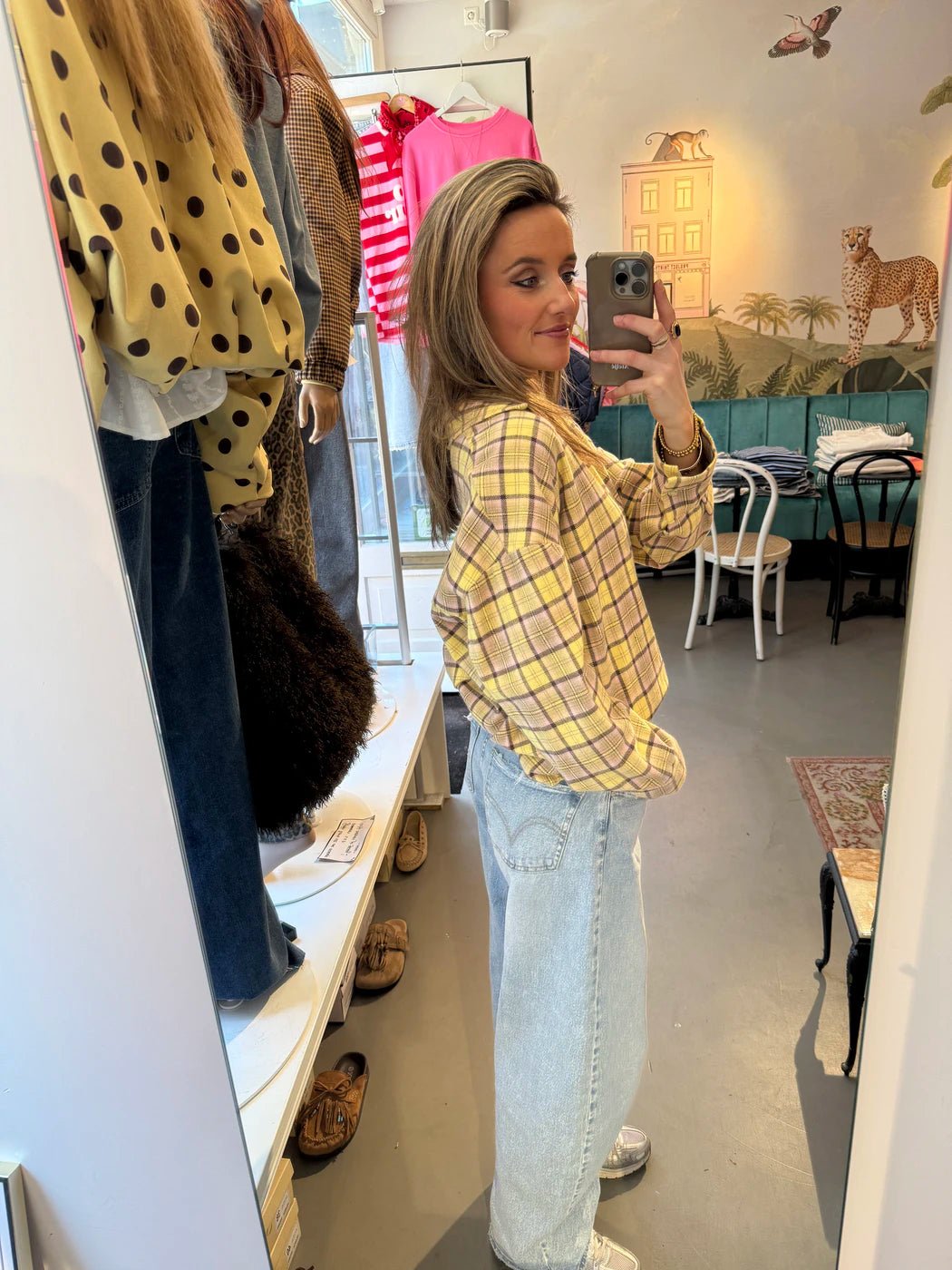 Lennie blouse geruit geel/roze - Project 35