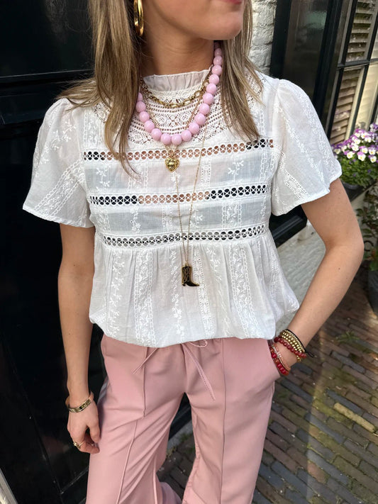 Lieke blouse broderie korte mouw - Project 35